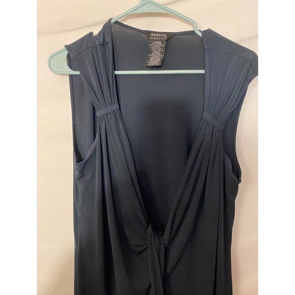 George True Wrap Style Dress Navy Classic Office Womens Size XL 16/18 Vneck - Picture 2 of 2